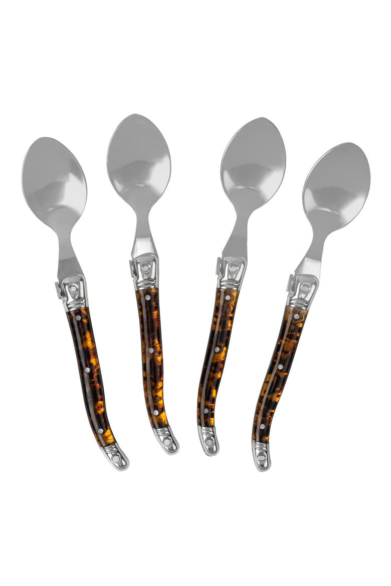 4-Piece Coffee Spoon Set, Alternate, color, TORTOISE SHELL