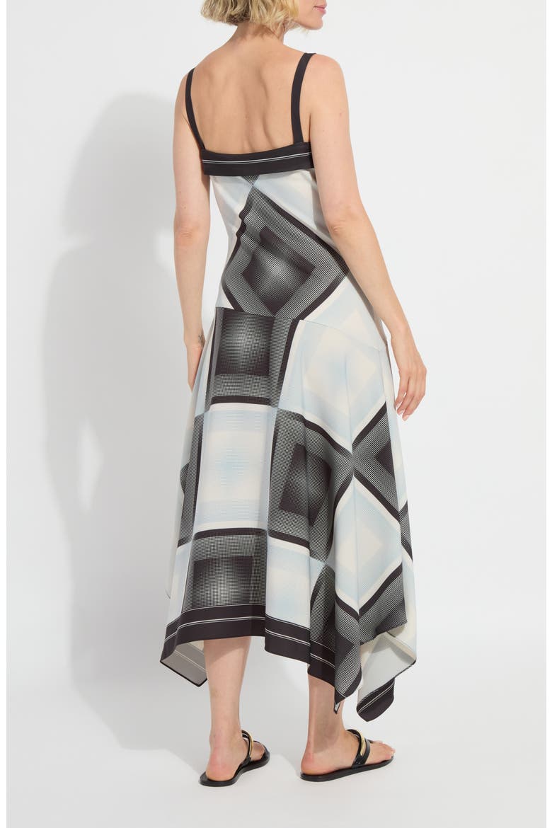 Sarai Handkerchief Hem Midi Dress, Alternate, color, HALFTONE SCARF