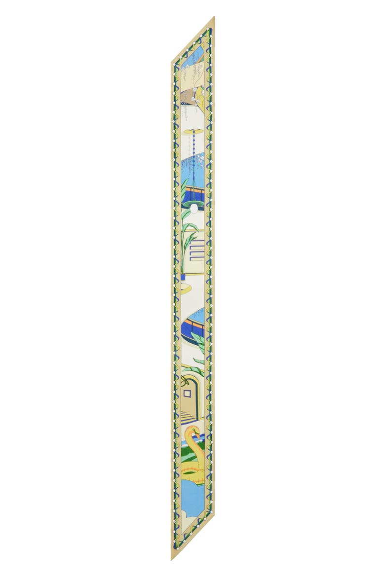The Pool Skinny Silk Scarf, Alternate, color, THE POOL RIBBON TIE BLUE