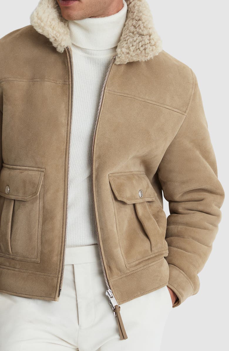 Reiss Roseberry Genuine Shearling & Suede Jacket, Alternate, color, 