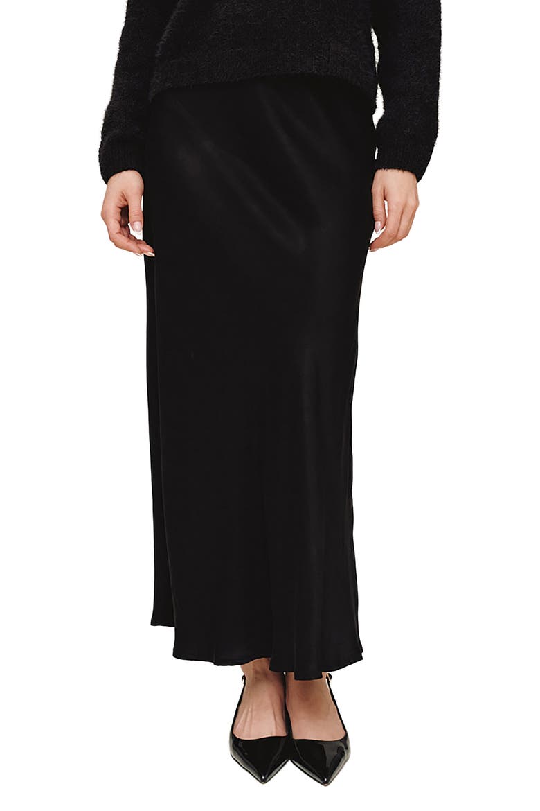 Bias Maxi Skirt, Main, color, BLACK
