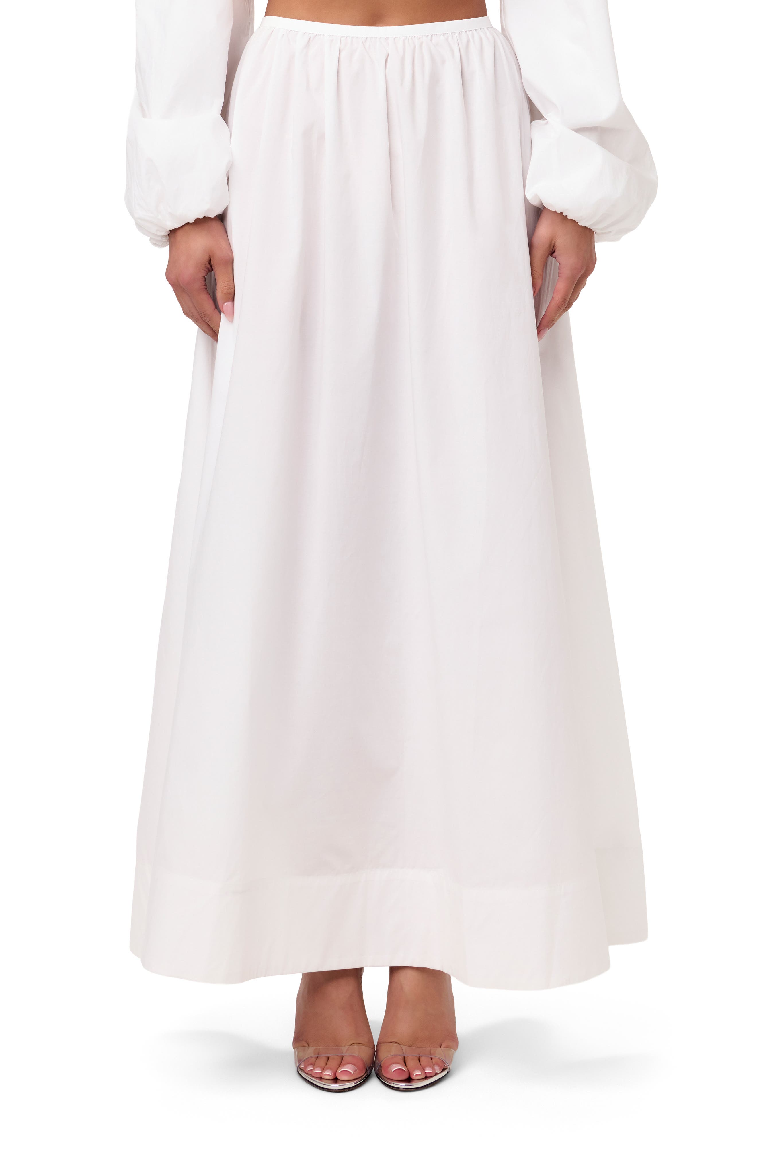 Naked Wardrobe Shirting Flare Maxi Skirt