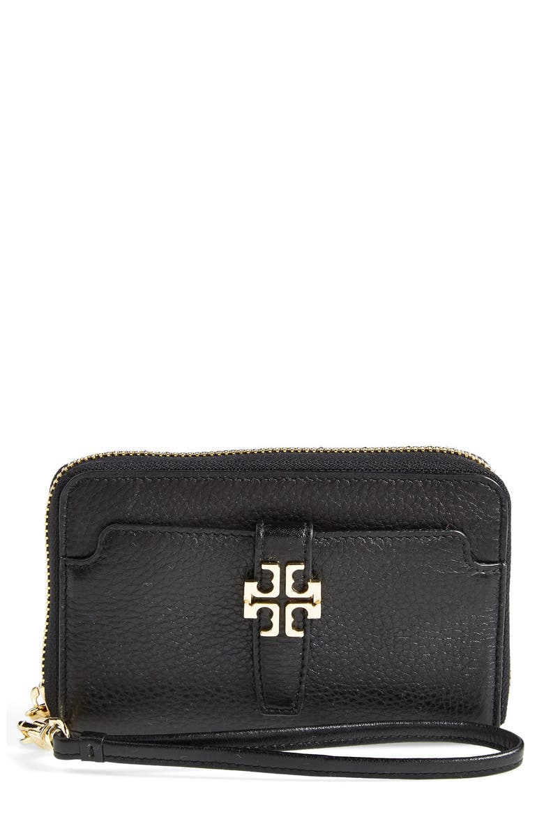 'Plaque' Smartphone Wallet, Main, color, BLACK