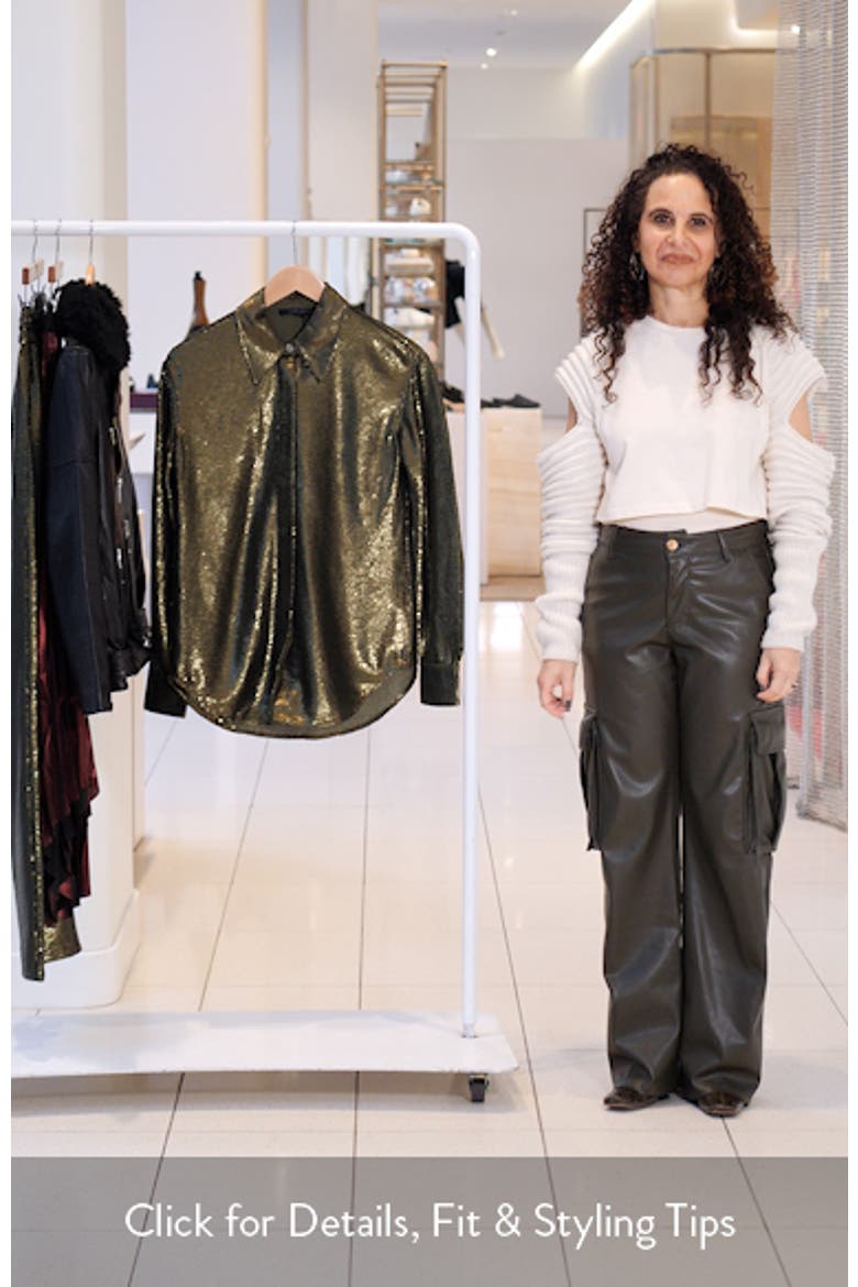 Charli Sequin Relaxed Fit Button-Up Shirt video