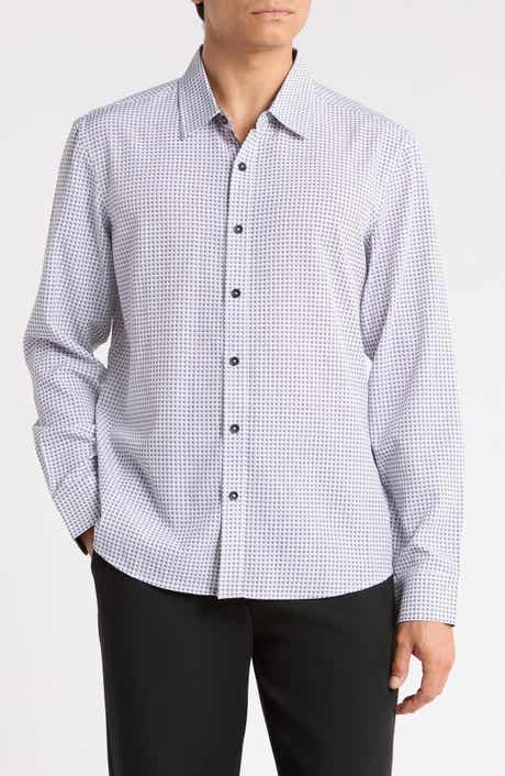 Micro Print Button-Up Shirt