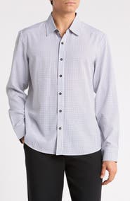 JASPER CLAY Micro Print Button-Up Shirt