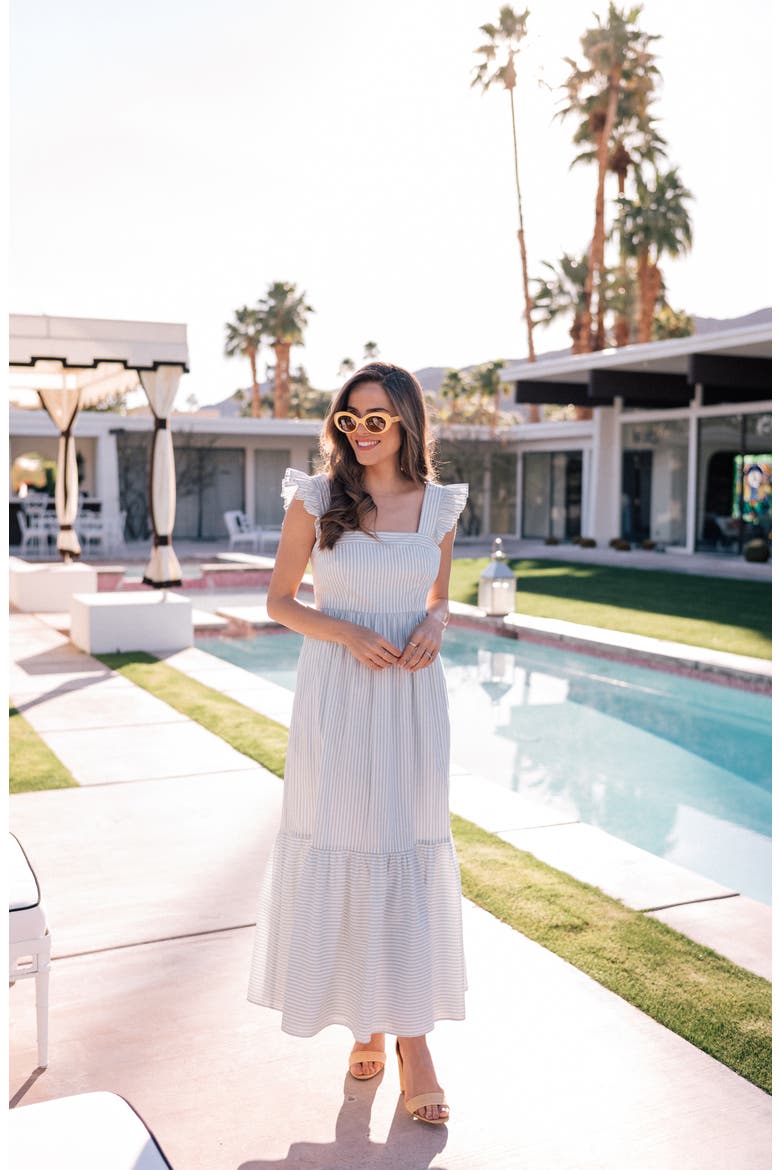 Jasmine Stripe Square Neck Maxi Sundress, Alternate, color, MINT