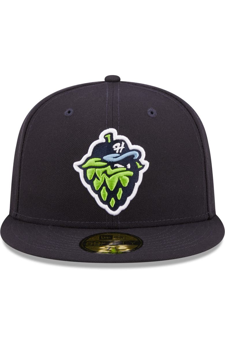 New Era Men's New Era Navy Hillsboro Hops Authentic Collection 59FIFTY Fitted Hat, Alternate, color, Navy