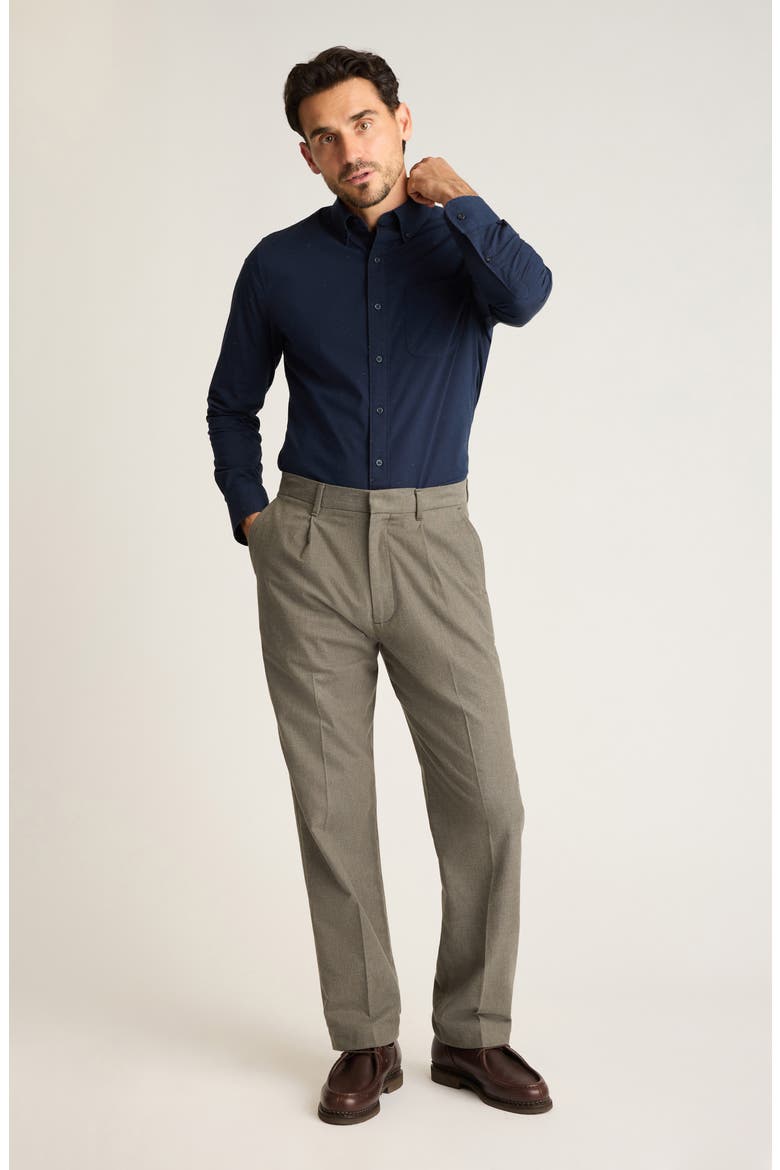 Everyday Slim Fit Cotton Button-Down Oxford Shirt, Alternate, color, NAVY TWEED
