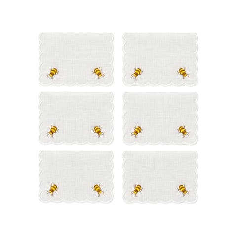 Embroidered Cocktail Napkins Set of 6