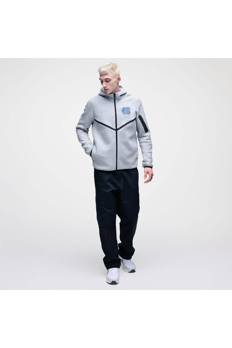 Men's Nike Heather Gray North Carolina Tar Heels Tech Fleece Full-Zip Windrunner Hoodie, Alternate, color, Heather Gray