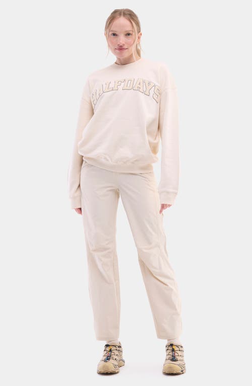 Halfdays Cotton Graphic Sweatshirt In Oatmilk