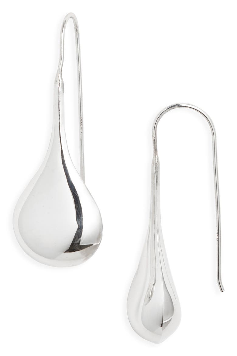 Moon Drop Thailand Sterling Silver Earrings, Main, color, SILVER