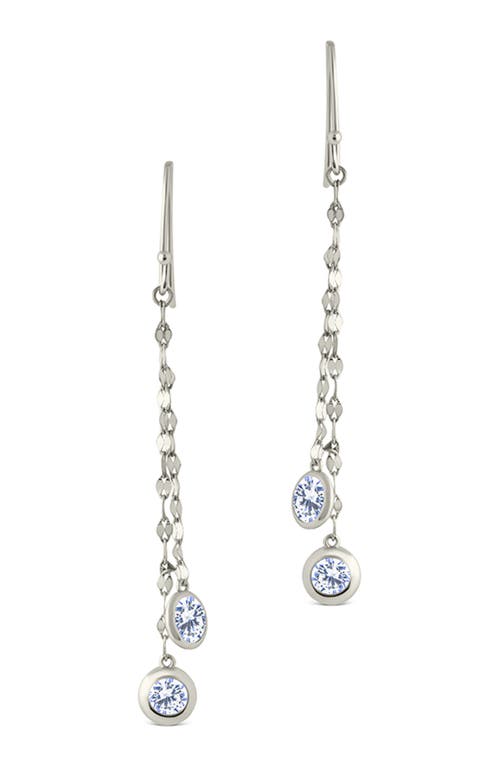 Sterling Forever Idaline Cubic Zirconia Drop Earrings In Silver