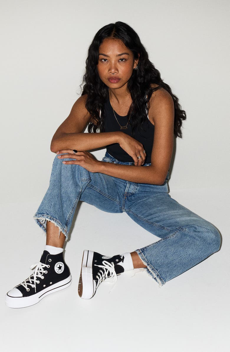 Converse Chuck Taylor<sup>®</sup> All Star<sup>®</sup> Lift High Top Platform Sneaker, Alternate, color, Black/White/White