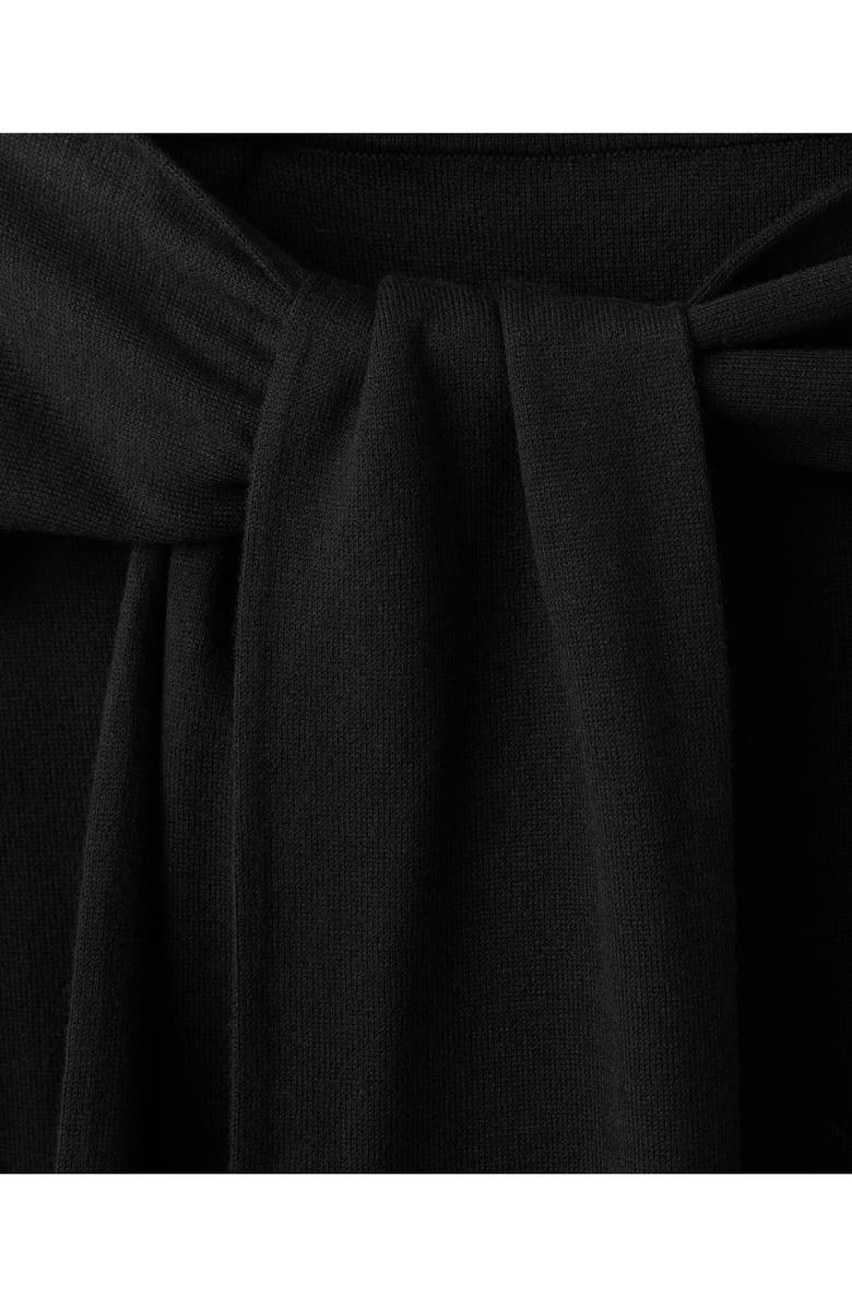 MANGO Knotted Knit Midi Skirt, Alternate, color, Black