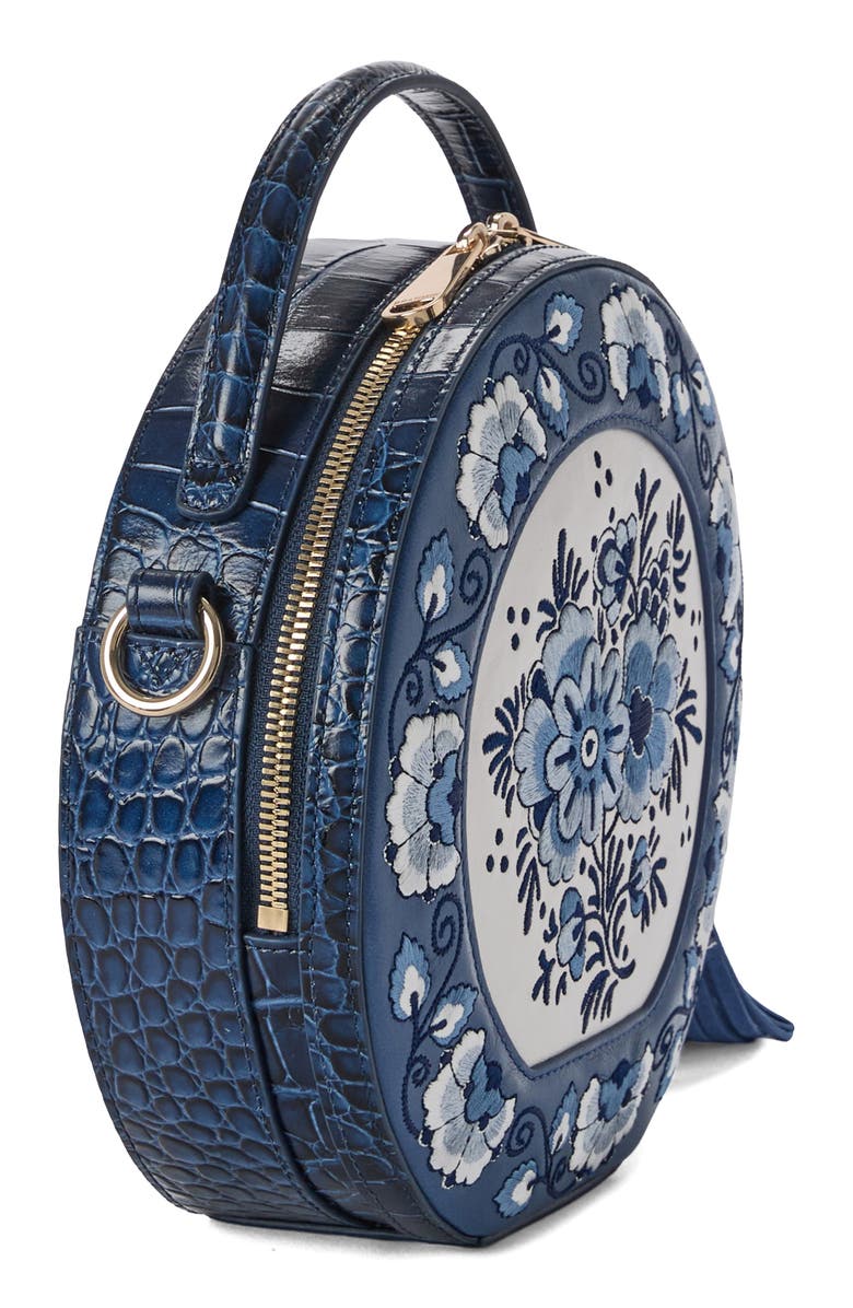 Brahmin Lane Croc Embossed Crossbody Bag, Alternate, color, Aura Blue