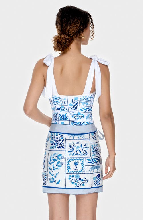 Jessie Zhao New York Swim Cover Up Skirt-blue Garden In Blue