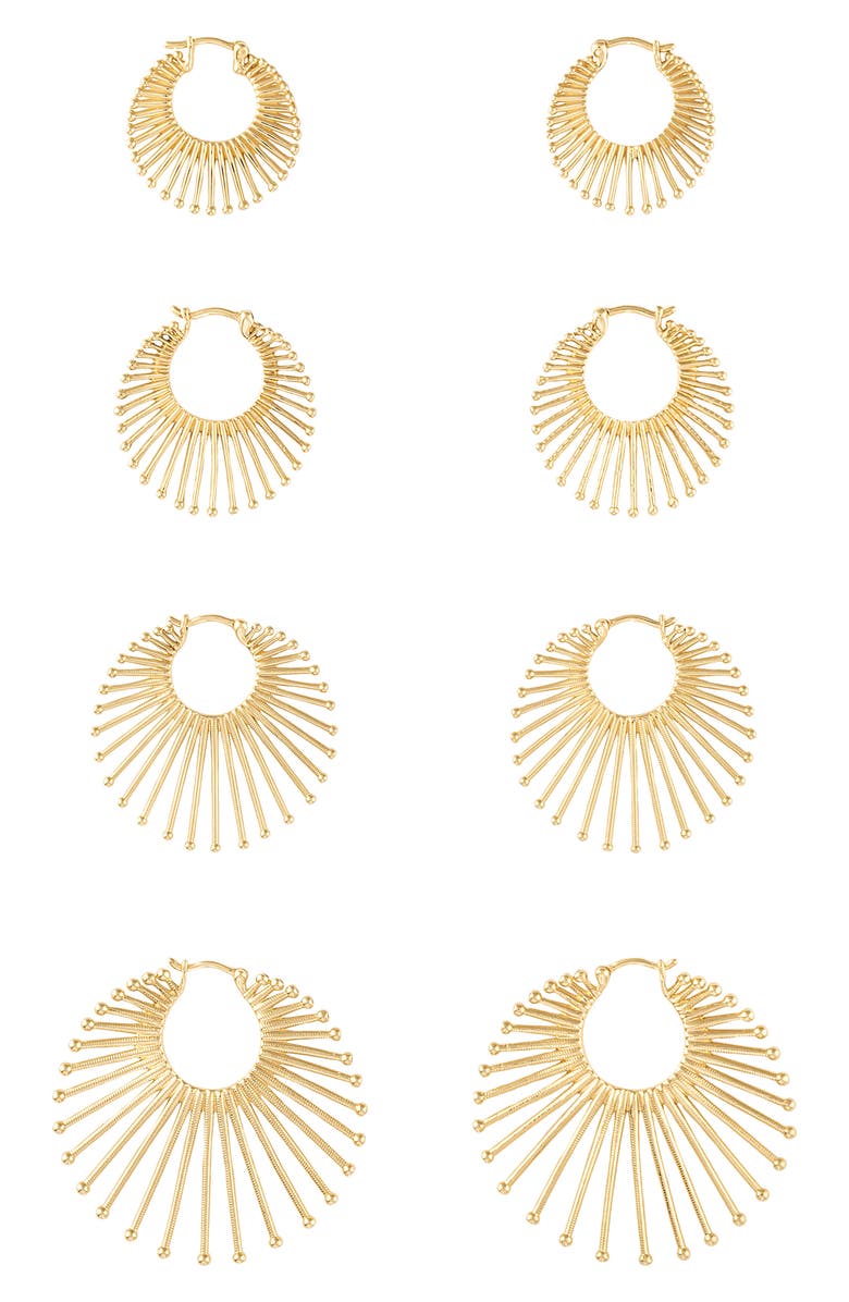 EDEN PRESLEY Large Roar Lion Diamond Hoop Earrings, Main, color, Yellow Gold