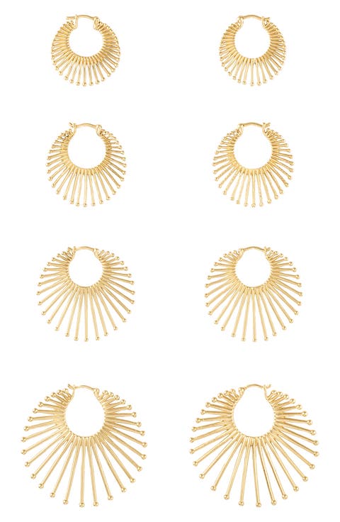 Large Roar Lion Diamond Hoop Earrings