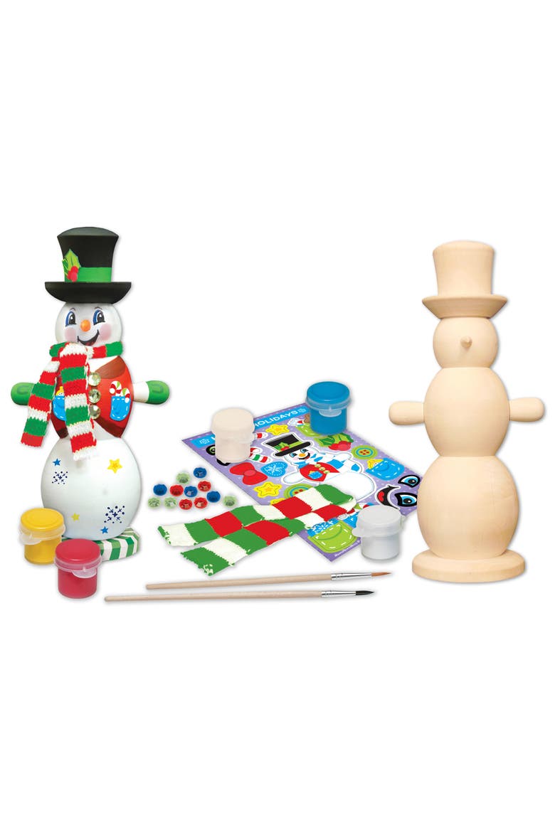 Snowman Wood Paint Set, Alternate, color, Multicolor