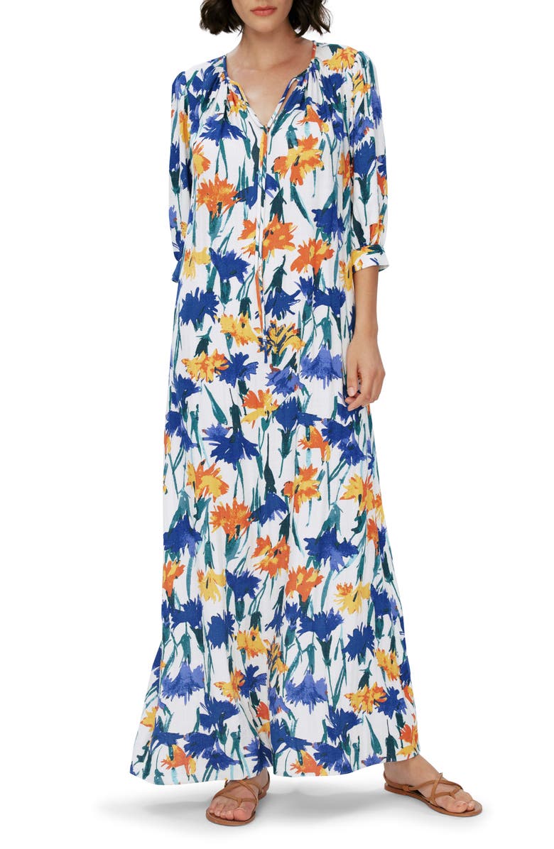 DVF Drogo Floral Print Maxi Dress, Main, color, 