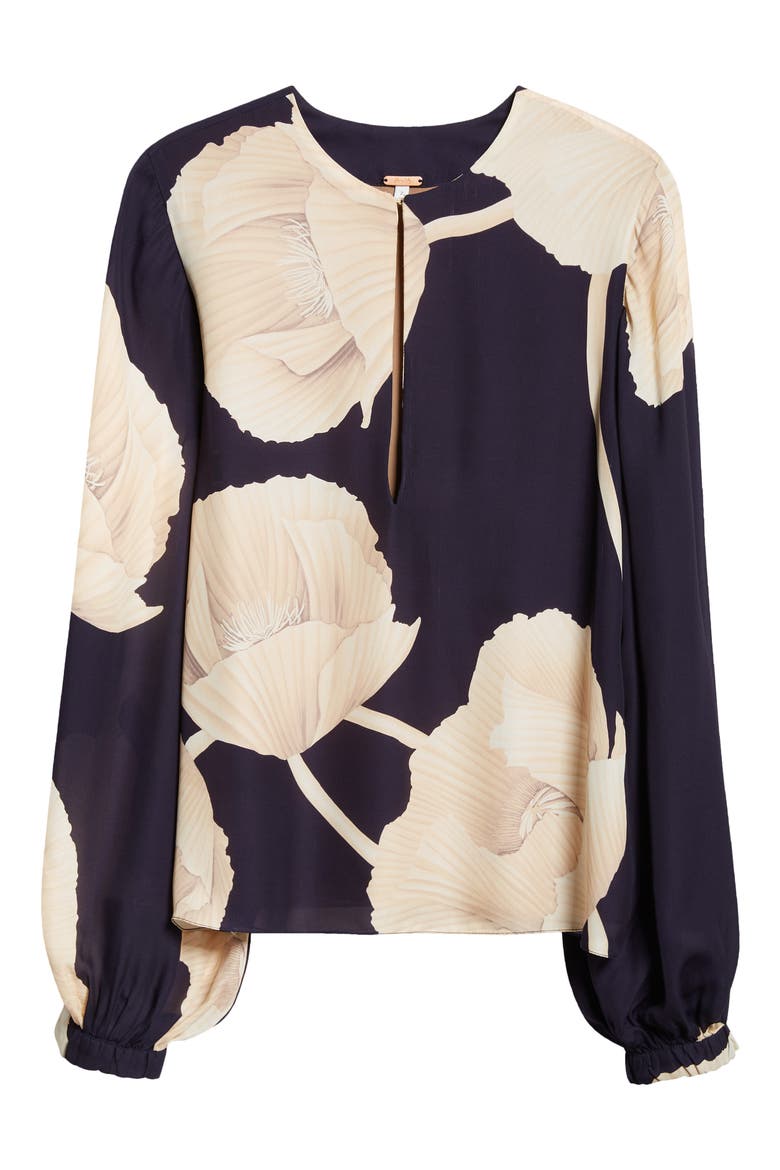 Gotas Florales Silk Top, Alternate, color, OPIUM FLORALS/ NAVY/ ECRU