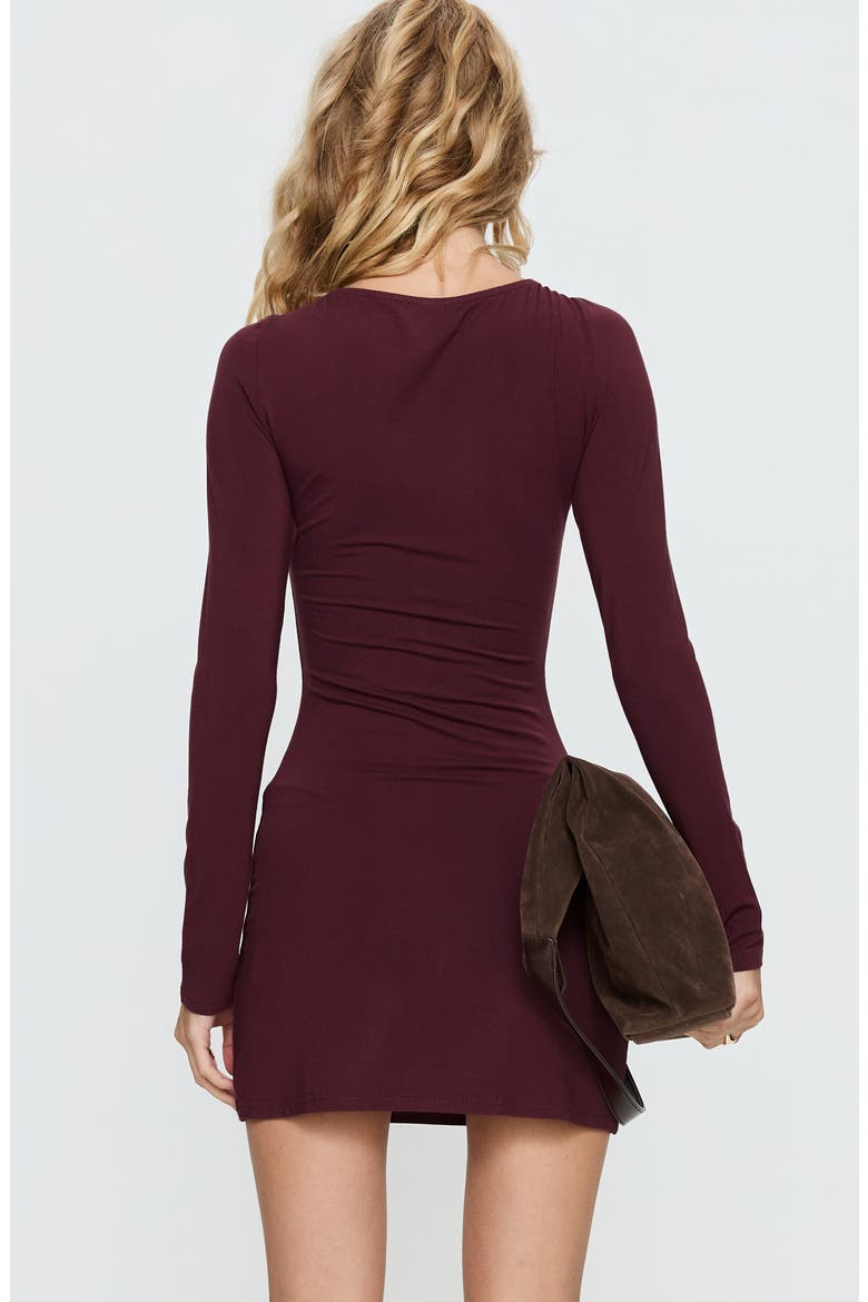 Angele Keyhole Long Sleeve Minidress, Alternate, color, PURPLE