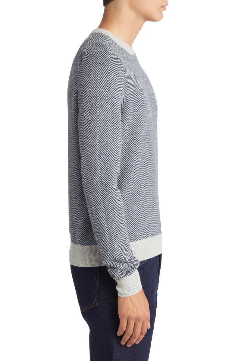 Scott Barber Herringbone Crewneck Sweater, Alternate, color,