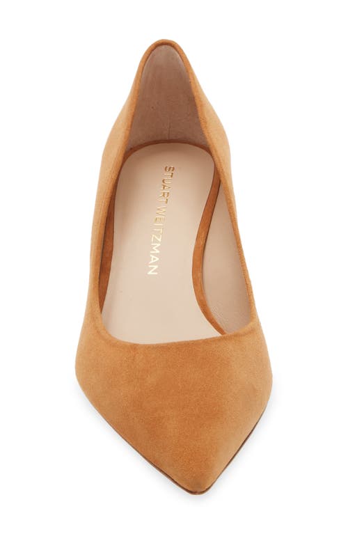Stuart Weitzman Power Pointed Toe Kitten Heel Pump In Hazel