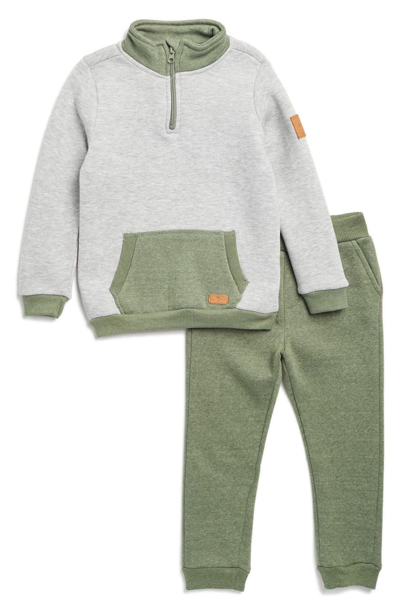 7 For All Mankind Kids' Fleece Half-Zip Pullover & Joggers Set, Main, color, 