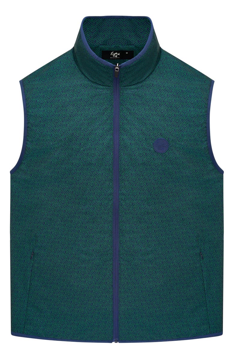 Eastside Golf Tweed Print Breaker Vest, Main, color, Navy/ Verde