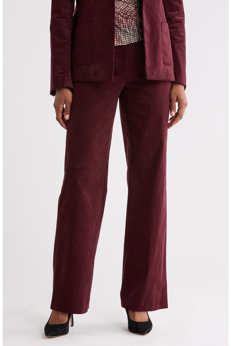 Stretch Corduroy Straight Leg Pants, Main, color, CABERNET