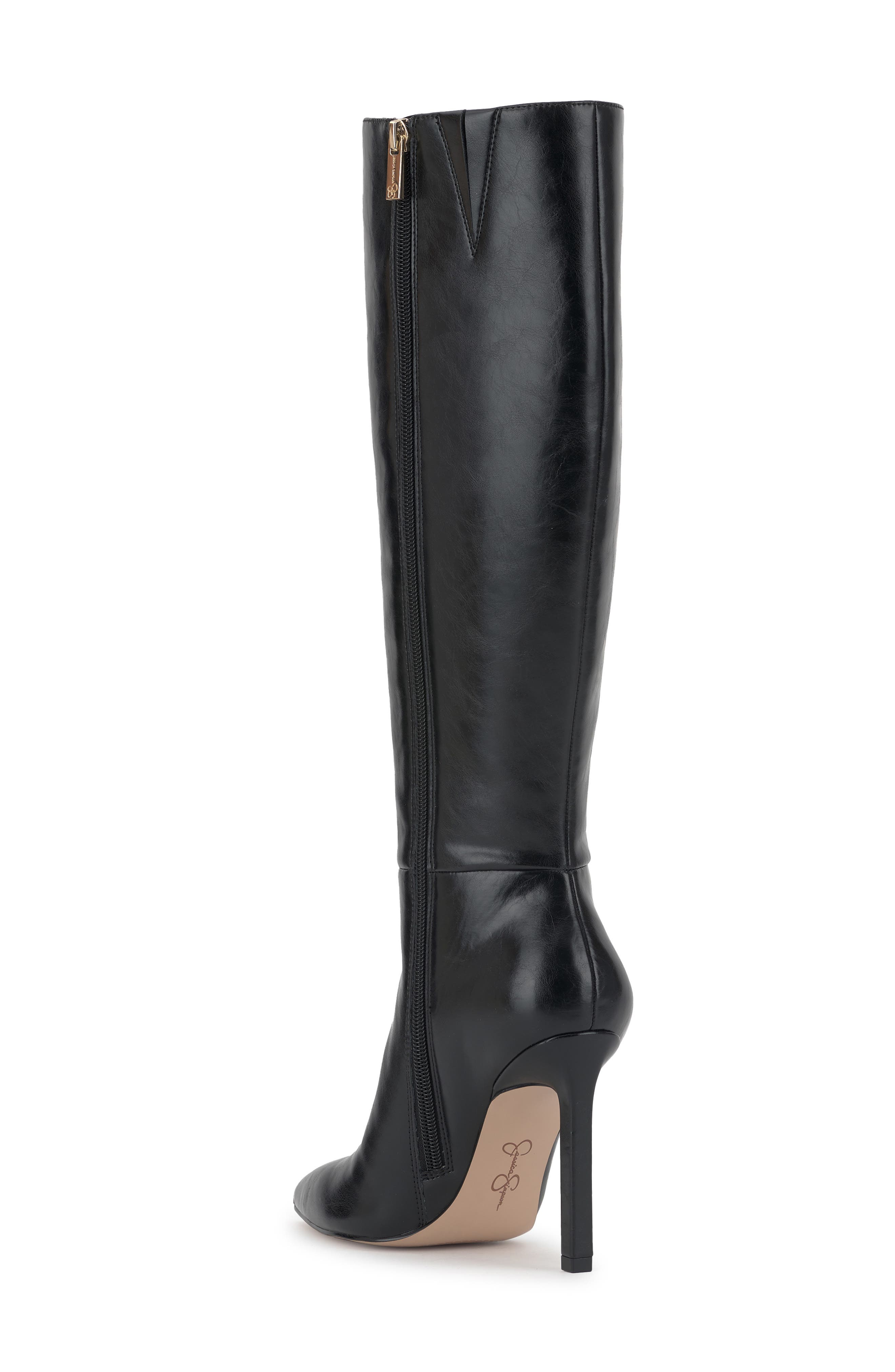 Dilea Faux Leather Knee High Boot, Alternate, color, BLACK