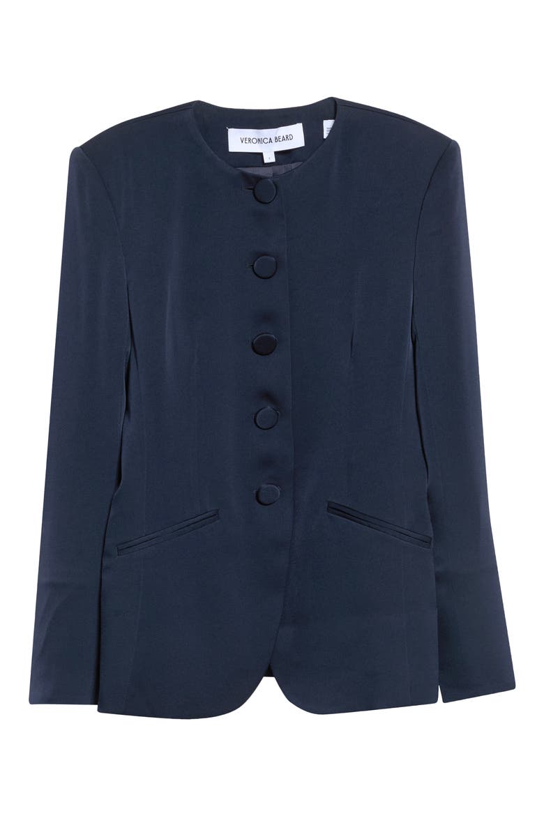 Wryllen Collarless Jacket, Main, color, NAVY