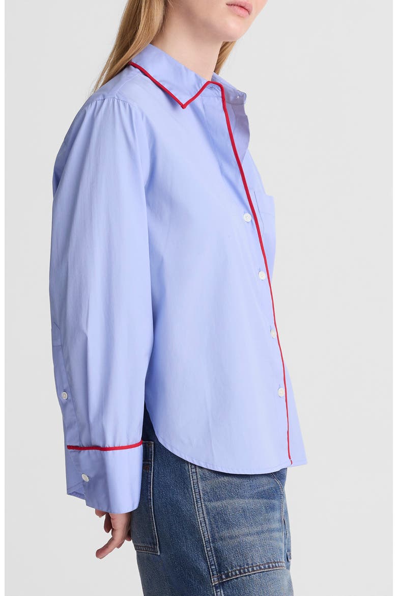 Poplin Button-Up Pajama Shirt, Alternate, color, TRANQUIL BLUE