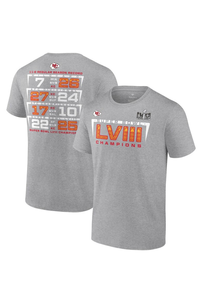 Men's Fanatics Branded Heather Gray Kansas City Chiefs Super Bowl LVIII Champions Counting Point Score Big & Tall T-Shirt, Alternate, color, Heather Gray