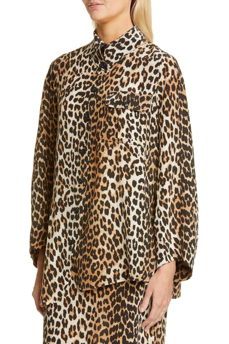 Leopard Print Shirt, Alternate, color, LEOPARDDNU