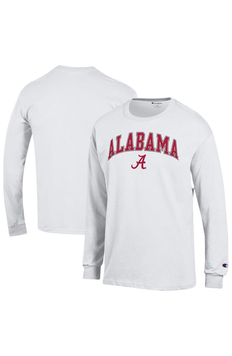 Champion Men's Champion White Alabama Crimson Tide Arch Over Logo Long Sleeve T-Shirt, Main, color, White