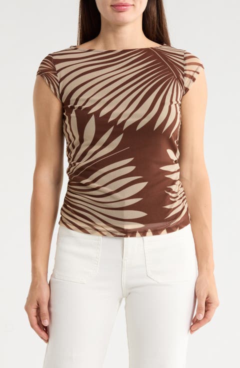 Meet You There Cap Sleeve Mesh Top