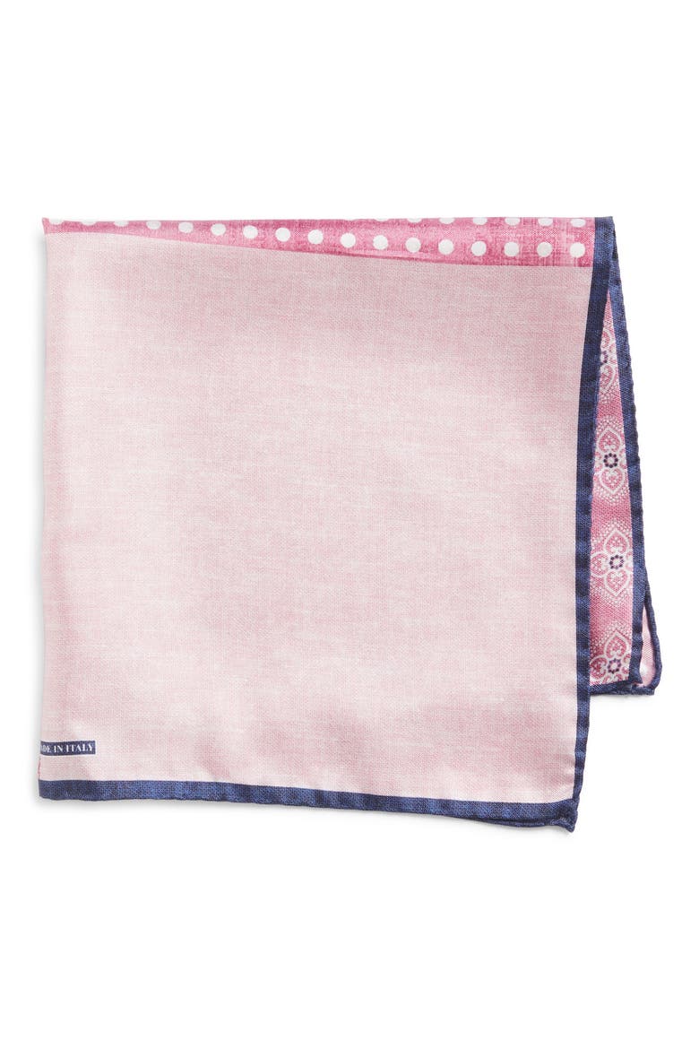 Silk Pocket Square, Main, color, PINK