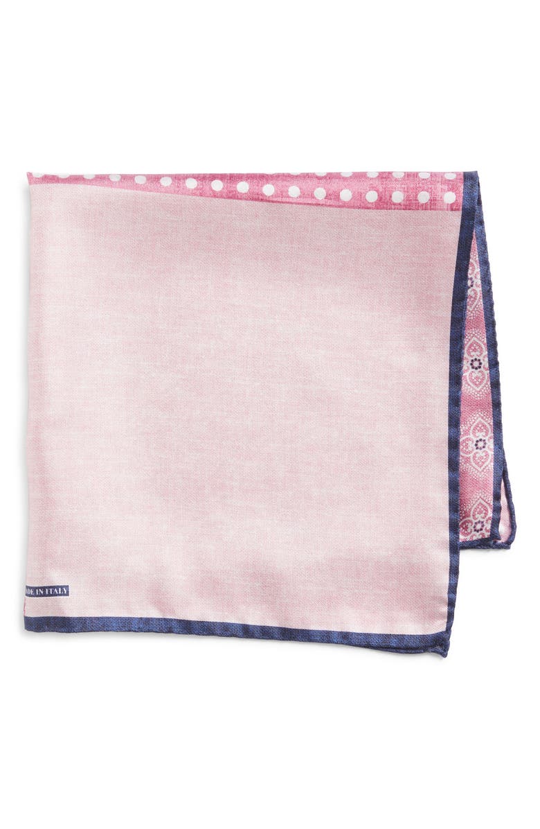 Nordstrom Silk Pocket Square, Main, color, Pink