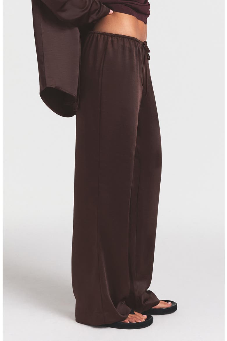 Lightweight Satin Straight Leg Pants, Alternate, color, ESPRESSO