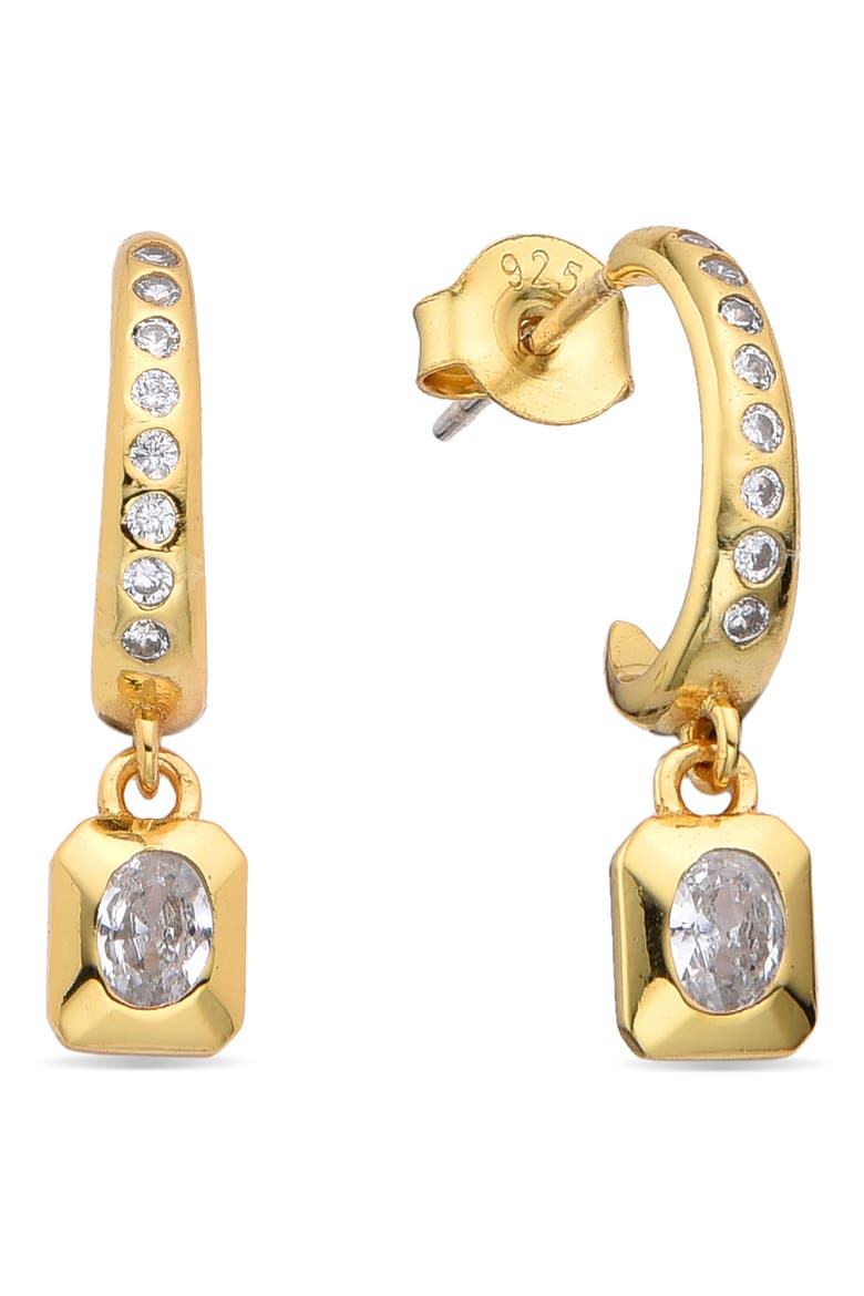 Justine Dangle Huggie Hoop Earrings, Main, color, GOLD