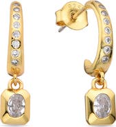 EYE CANDY LOS ANGELES Justine Dangle Huggie Hoop Earrings