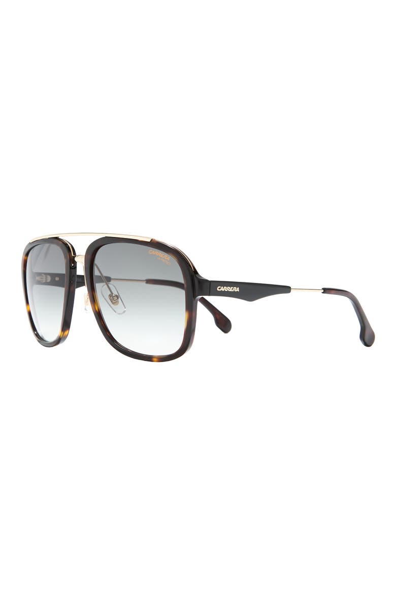 57mm Navigator Sunglasses, Alternate, color, HAVANA GOLD / GREEN SHADED