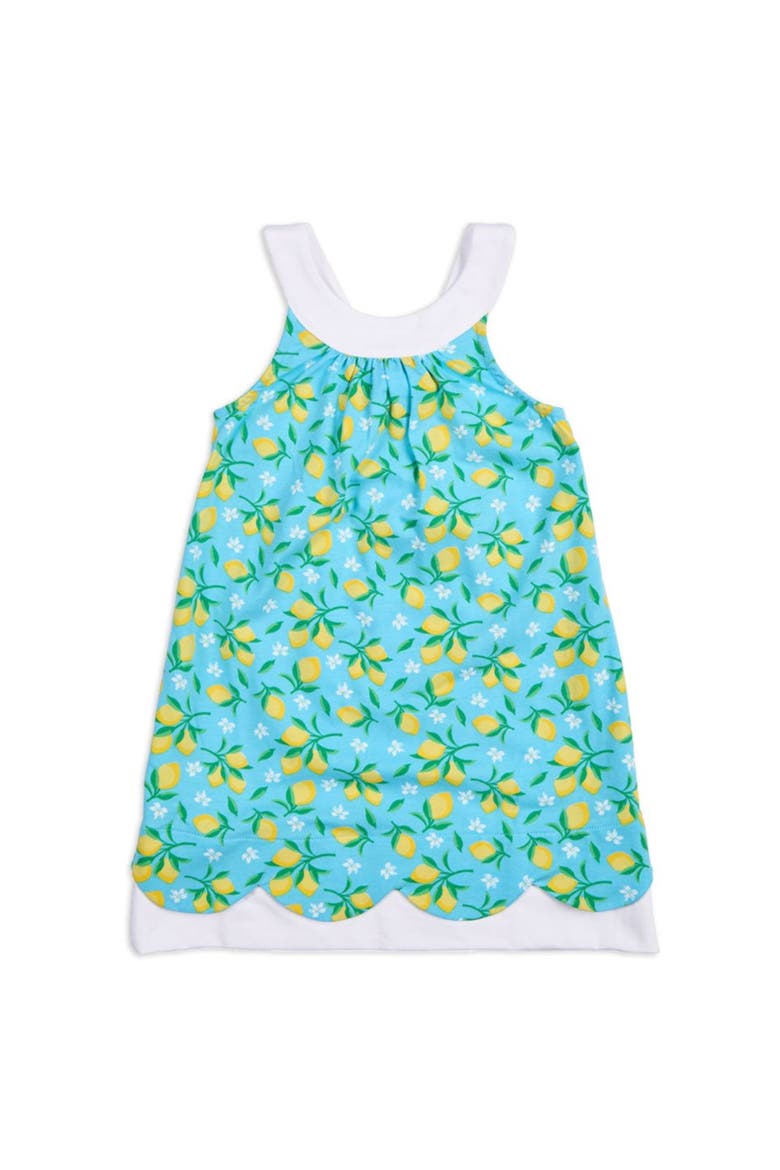 Lemon Print Dress, Main, color, Blue / Yellow