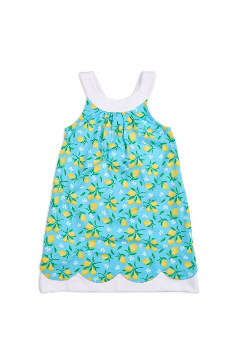 Florence Eiseman Lemon Print Dress, Main, color, Blue / Yellow