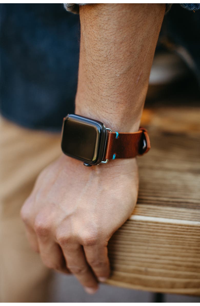 Bluebonnet Leather Apple Watch<sup>®</sup> Watchband, Alternate, color,