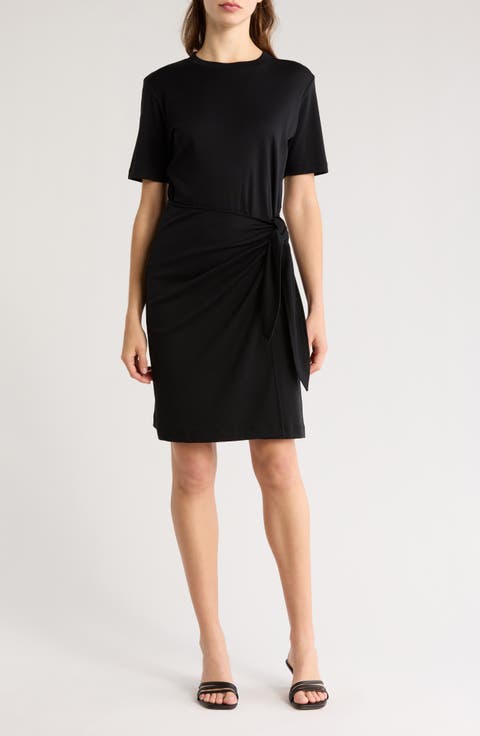 Short Sleeve Side Tie T-Shirt Dress